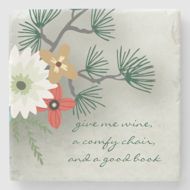 Bra Bra Vin Blommigt Stenunderlägg (Framsidan)