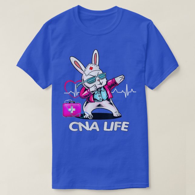 Bra Bunny Nurse Dab CNA Life Glad påsk Day T Shirt (Design framsida)