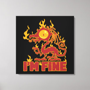 Bra Burning Dragon Canvastryck