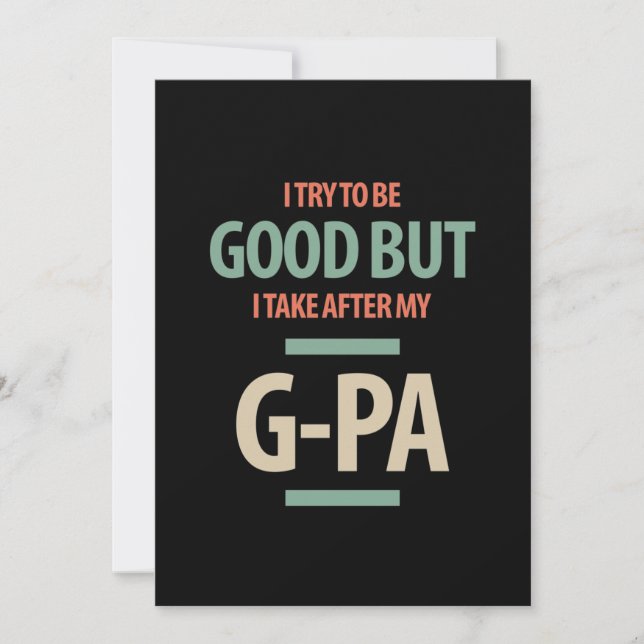 Bra but G-Pa | Farfar Gift Inbjudningar (Framsida)