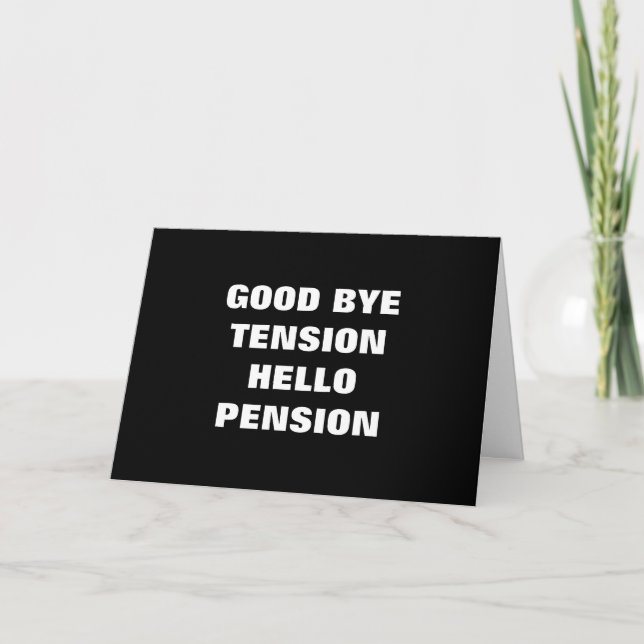 BRA BYE TENSION=HEJ PENSION=PENSION KORT (Framsida)