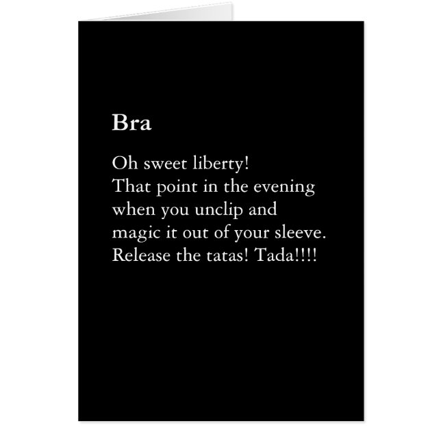 Bra Card för kvinnor Hälsningskort (Framsidan)