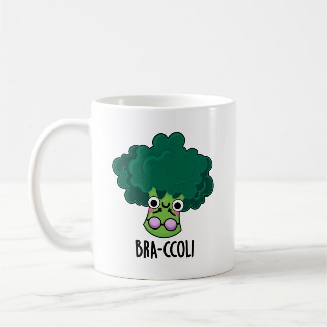 Bra-ccoli Funny Veggie Broccoli Bra Pun Kaffemugg (Vänster)