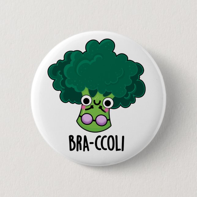 Bra-ccoli Funny Veggie Broccoli Bra Pun Knapp (Framsida)