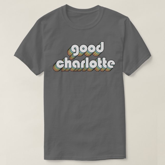 Bra Charlotte Retro Regbow Typography Faded Styl T Shirt (Design framsida)