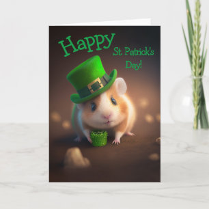 Bra Cheer Hamster St. Patrick's Day Helgkort