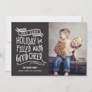 Bra Cheer Helgdag Photo Card - redigerbart Färg Julkort