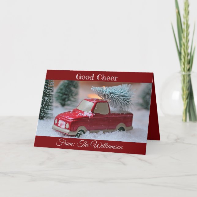 Bra Cheer med Lastbil och Gräs Träd överst Helgkort (Framsida)