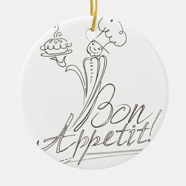 Bra Chef säger Bon Appetit! Ornament Round (Framsidan)