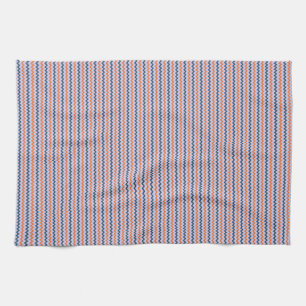 Bra chevron zigzag mörk blått orange lilac kökshandduk