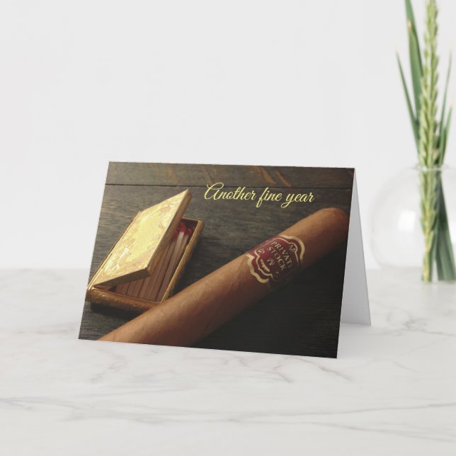 Bra Cigar Aficionado Smoker Birthday Card Kort (Framsida)