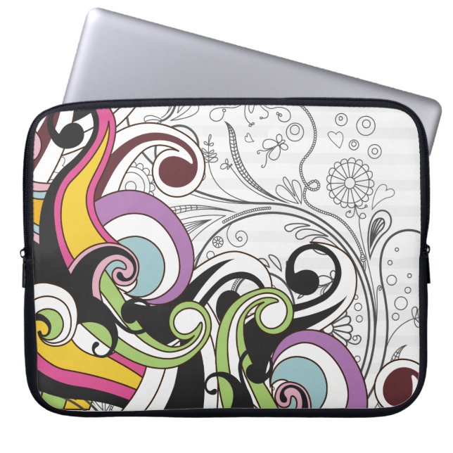 Bra Coola Cute Girly Retro Blommigt Mode Laptop Sleeve (Framsidan)