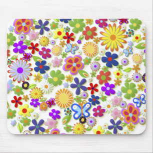 Bra Coola Flowers Cute Girly Retro Blommigt Musmatta