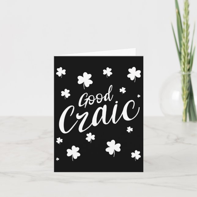 Bra Craic Kul Irländska Slang Shamrocks St Patrick Kort (Framsida)