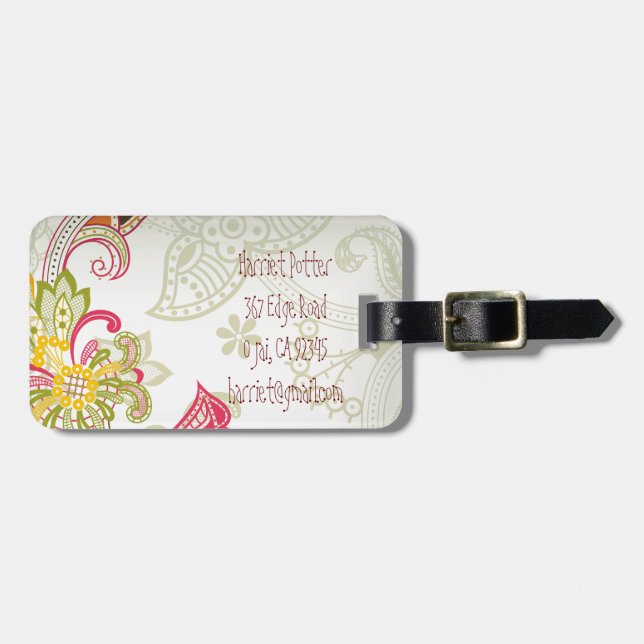 Bra Cute Coola Girly Retro Blommigt Mode Bagagebricka (Horisontell Framsida)