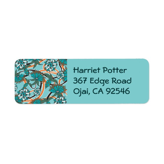 Bra Cute Coola Girly Retro Blommigt Mode Returadress Etikett (Framsidan)