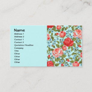 Bra Cute Coola Girly Retro Blommigt Mode Visitkort