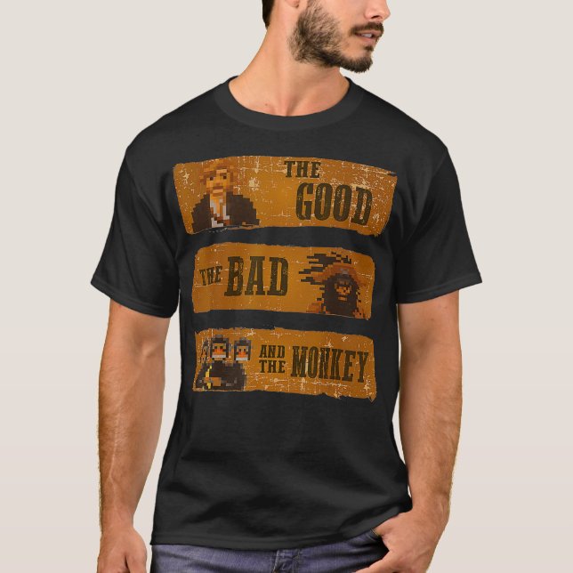 bra dålig apa-videospel western ötskjorta t shirt (Framsida)