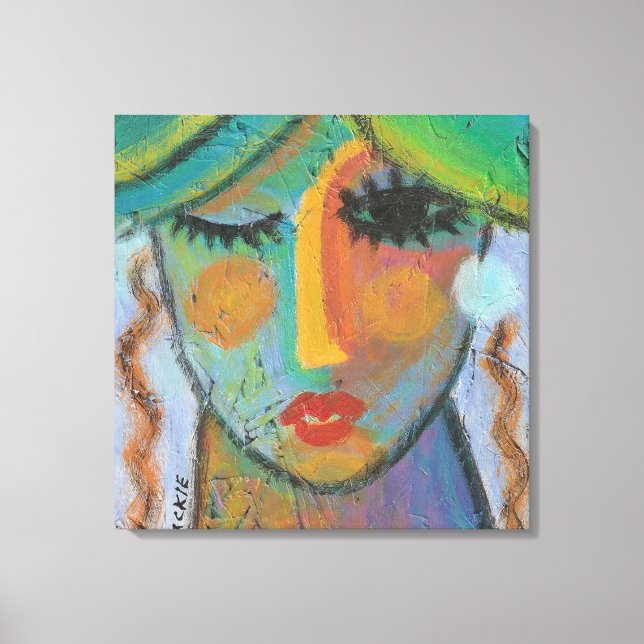 Bra Day Abstrakt Akrylmålning på OSB Canvastryck (Framsida)