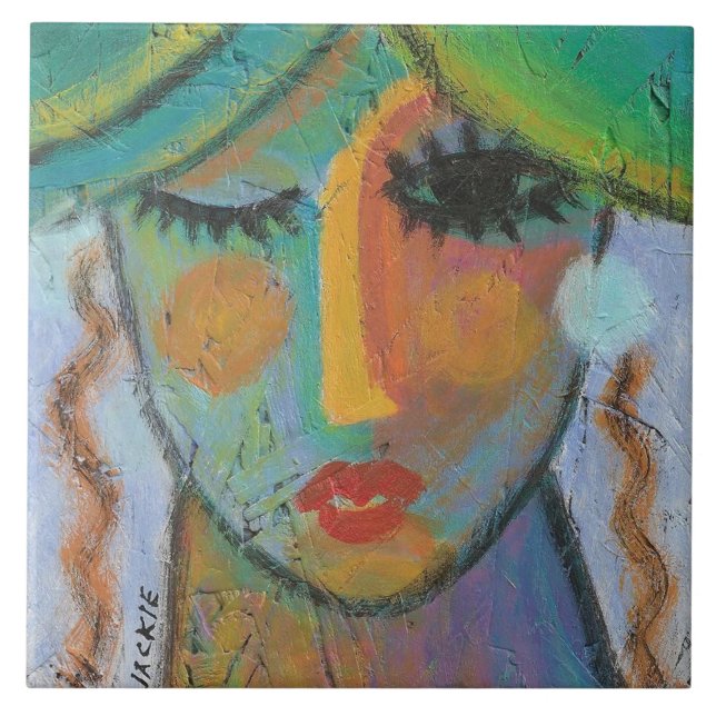 Bra Day Abstrakt Akrylmålning på OSB Kakelplatta (Framsidan)