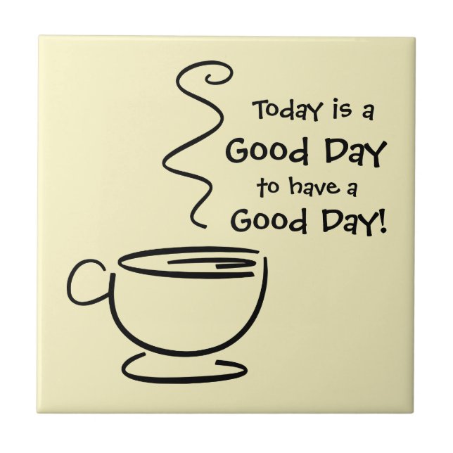 Bra Day Kopp med ångplattan Kakelplatta (Framsidan)