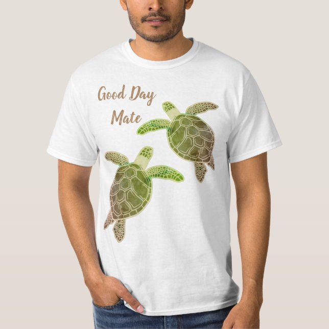 Bra Day Mate Sea Turtle Grönt T Shirt (Framsida)