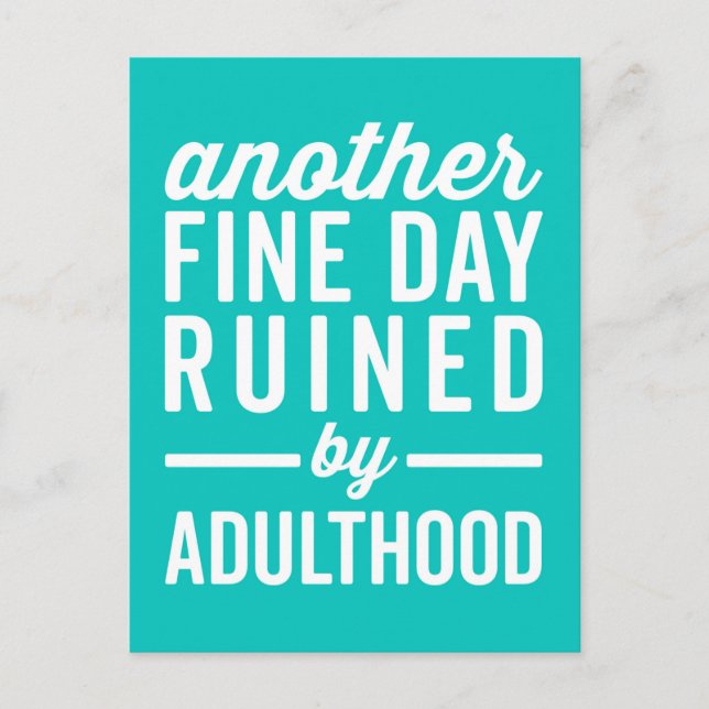 Bra Day Ruded Adulthood Funny Quote Vykort (Framsida)