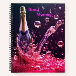 Bra Day Sparkling Champagne Spiral Notebook