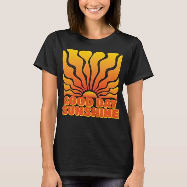 Bra Day Sunshine: Retro Sunburst Design T Shirt (Framsida)