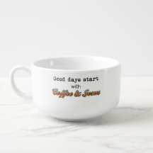 Bra Days börjar med kaffe och Jesus Huge Mugg