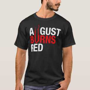 BRA DESIGN August bränner röd logotyp New Produc T Shirt