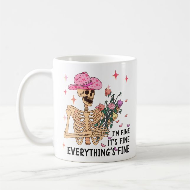 Bra Det är Bra Anxious Skeleton Valentine Mugg (Vänster)