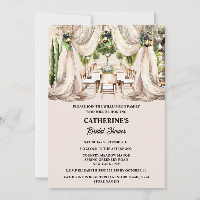 Bra Dining al fresco winery bord draplantern Inbjudningar (Framsida)