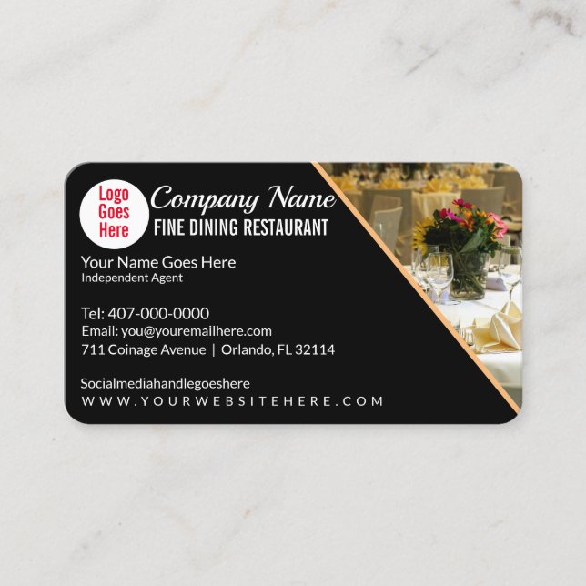 Bra Dining Eatery Catering Restaurant Template Bu Visitkort (Framsida)