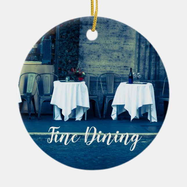 Bra Dining Restaurang for Food Älskare and Gourmet Julgransprydnad Keramik (Framsidan)