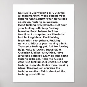 Bra Effing Advice Poster