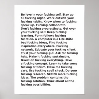 Bra Effing Advice Poster