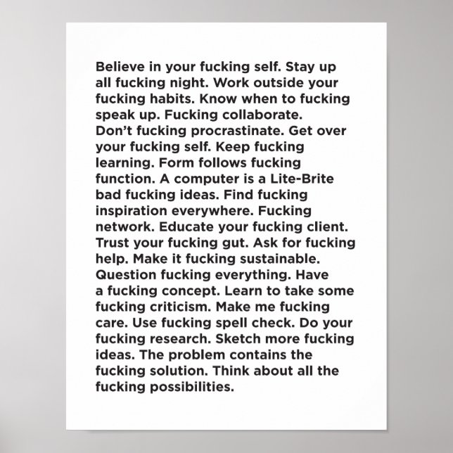 Bra Effing Advice Poster (Framsidan)