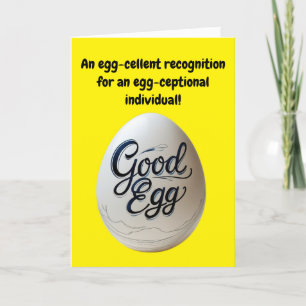 Bra Egg-avskrivning - Funny Tack Kort