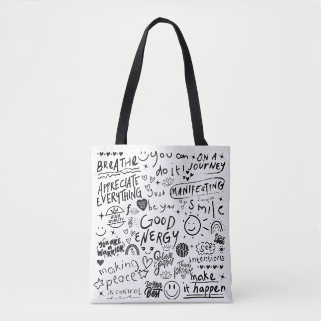 BRA ENERGY AFFIRMATIONS TOTE BAG TYGKASSE (Framsida)