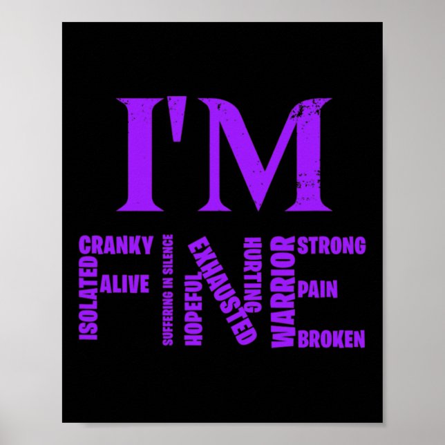 Bra Fibromyalgia Awareness Chronic Pain Fibro Krig Poster (Framsidan)