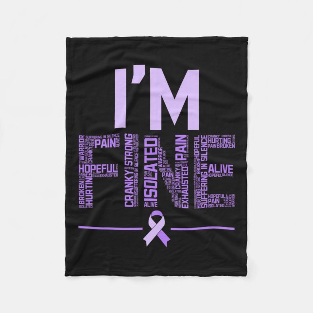 Bra Fibromyalgia Warrior Fibro Awareness Lila R Fleecefilt (Framsidan)