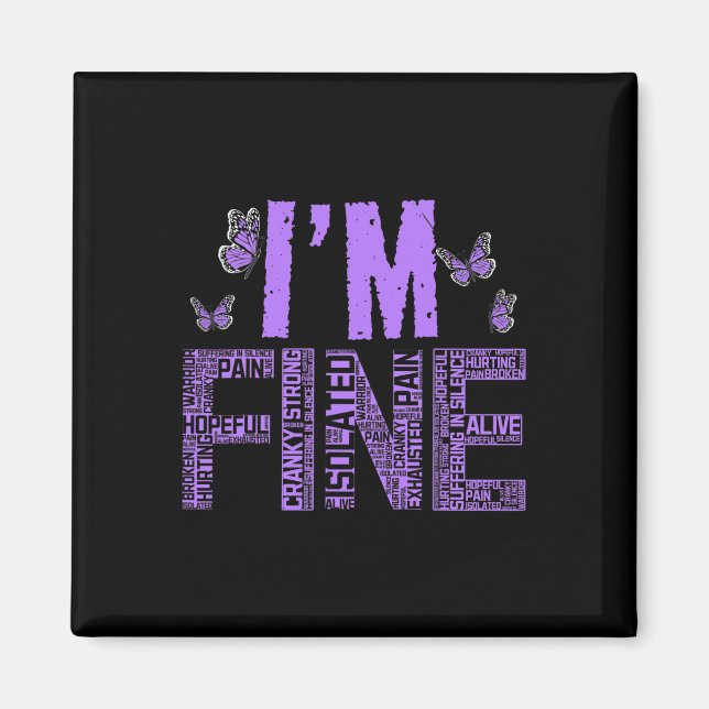 Bra Fibromyalgia Warrior Fibro Awareness Lila R Magnet (Framsidan)