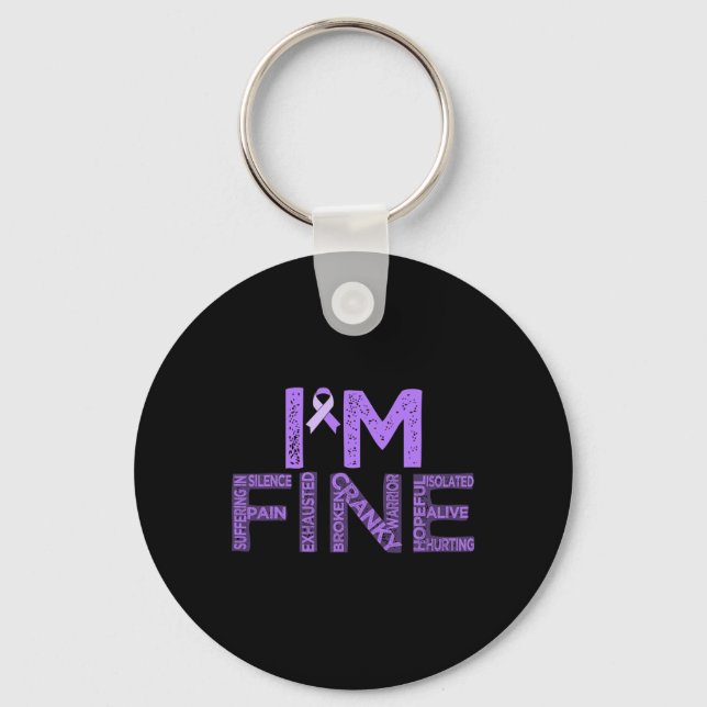 Bra Fibromyalgia Warrior Fibro Awareness Lila R Nyckelring (Framsida)