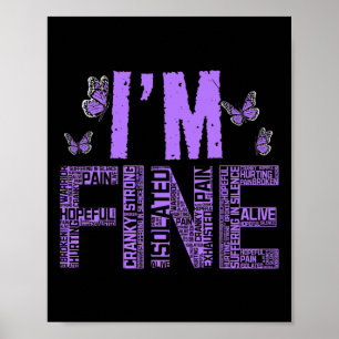 Bra Fibromyalgia Warrior Fibro Awareness Lila R Poster