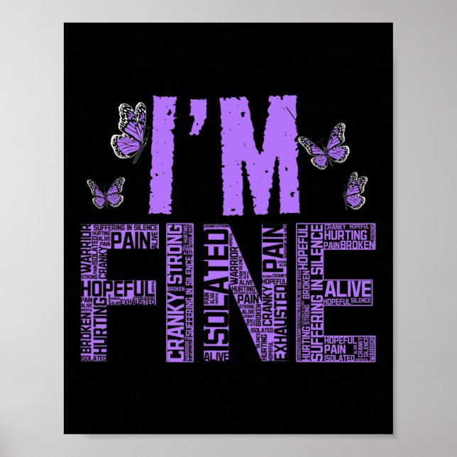 Bra Fibromyalgia Warrior Fibro Awareness Lila R Poster (Framsidan)