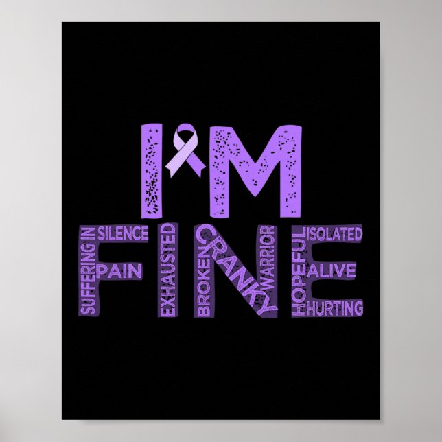 Bra Fibromyalgia Warrior Fibro Awareness Lila R Poster (Framsidan)