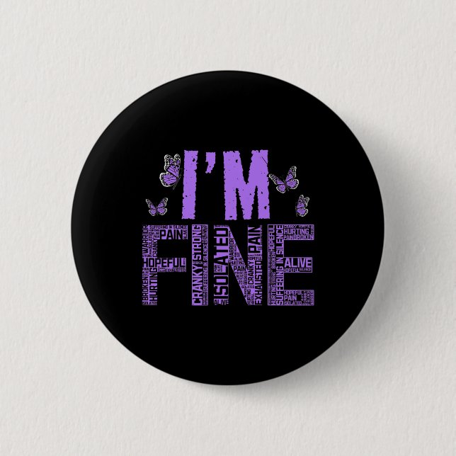 Bra Fibromyalgia Warrior Fibro Awareness Purp Knapp (Framsida)