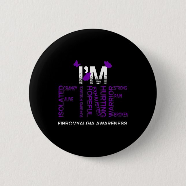 Bra Fibromyalgia Warrior Fibro Awareness Purp Knapp (Framsida)