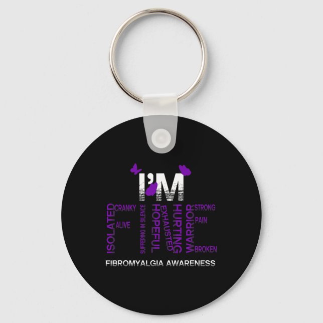 Bra Fibromyalgia Warrior Fibro Awareness Purp Nyckelring (Framsida)